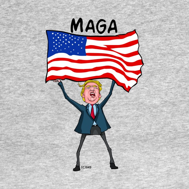 Trump Carry US Flag with MAGA by ssbond
